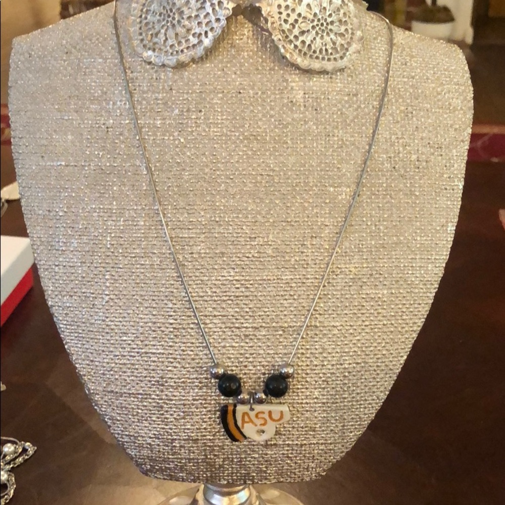 Appalachian State Sterling Bead/Megaphone Necklace